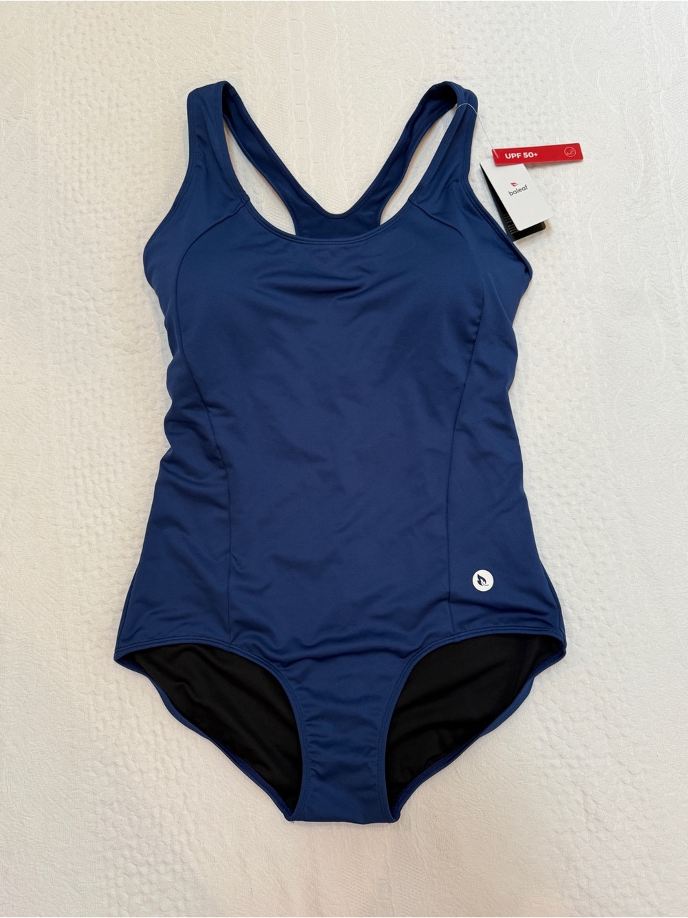 Baleaf Womens One Piece Swimsuit Blue Athletic Racerback UPF 50+ Size XL NWT